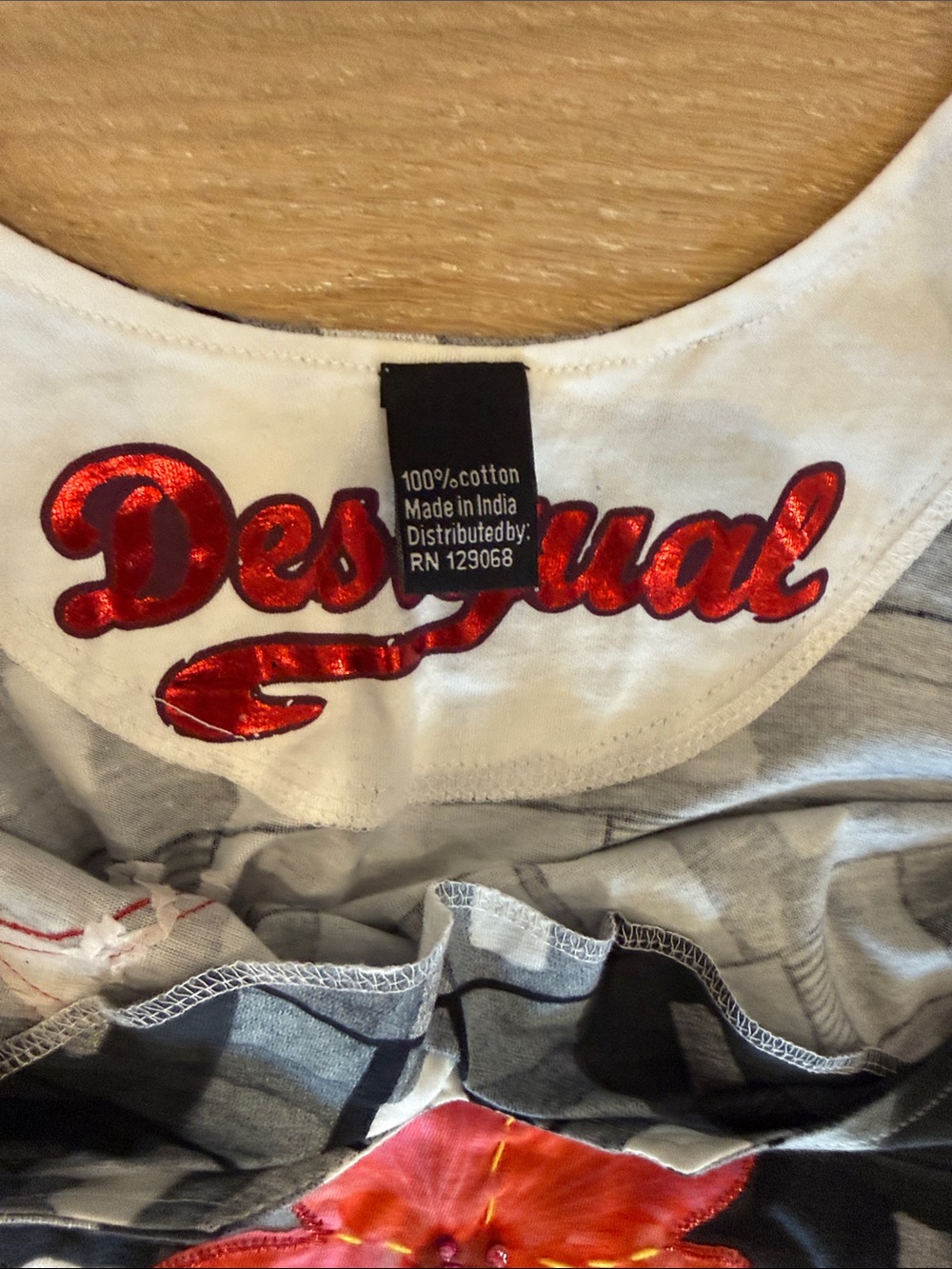 Desigual Women’s White Black Pink Red Floral Sundress size small - Picture 3 of 16